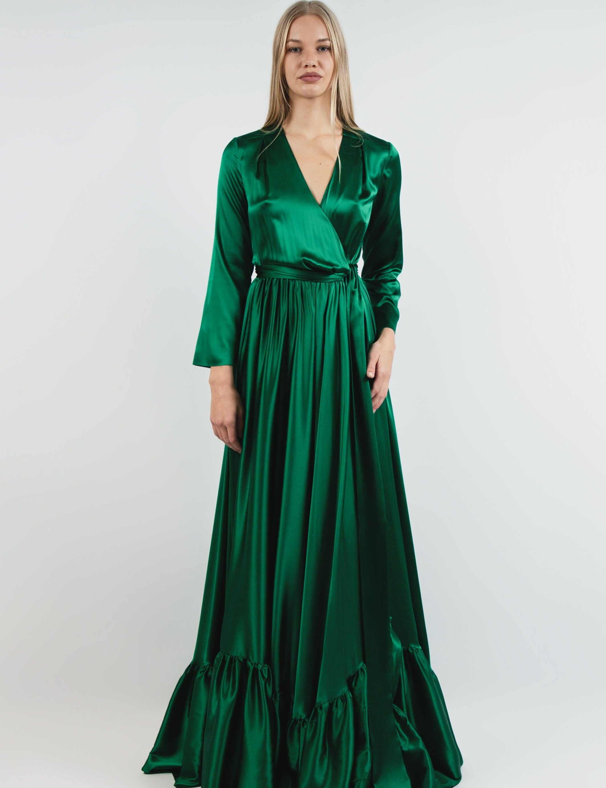 A Sudden Kiss Silk Robe Green Product Amoralle