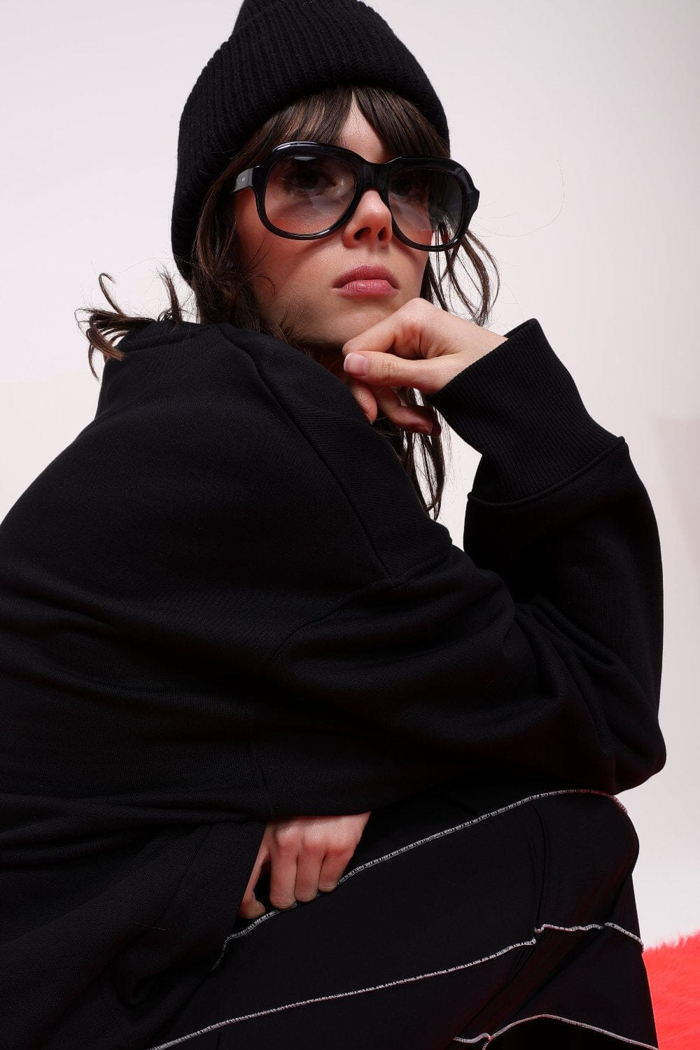 Black Relaxed Organic Cotton Sweatshirt Product Amoralle
