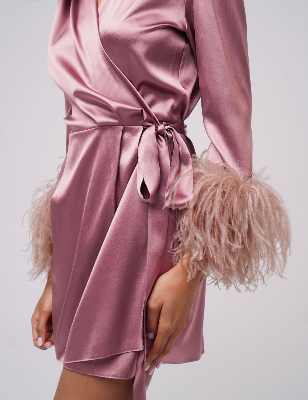 Blush Stargazing Silk Kimono Robe Amoralle