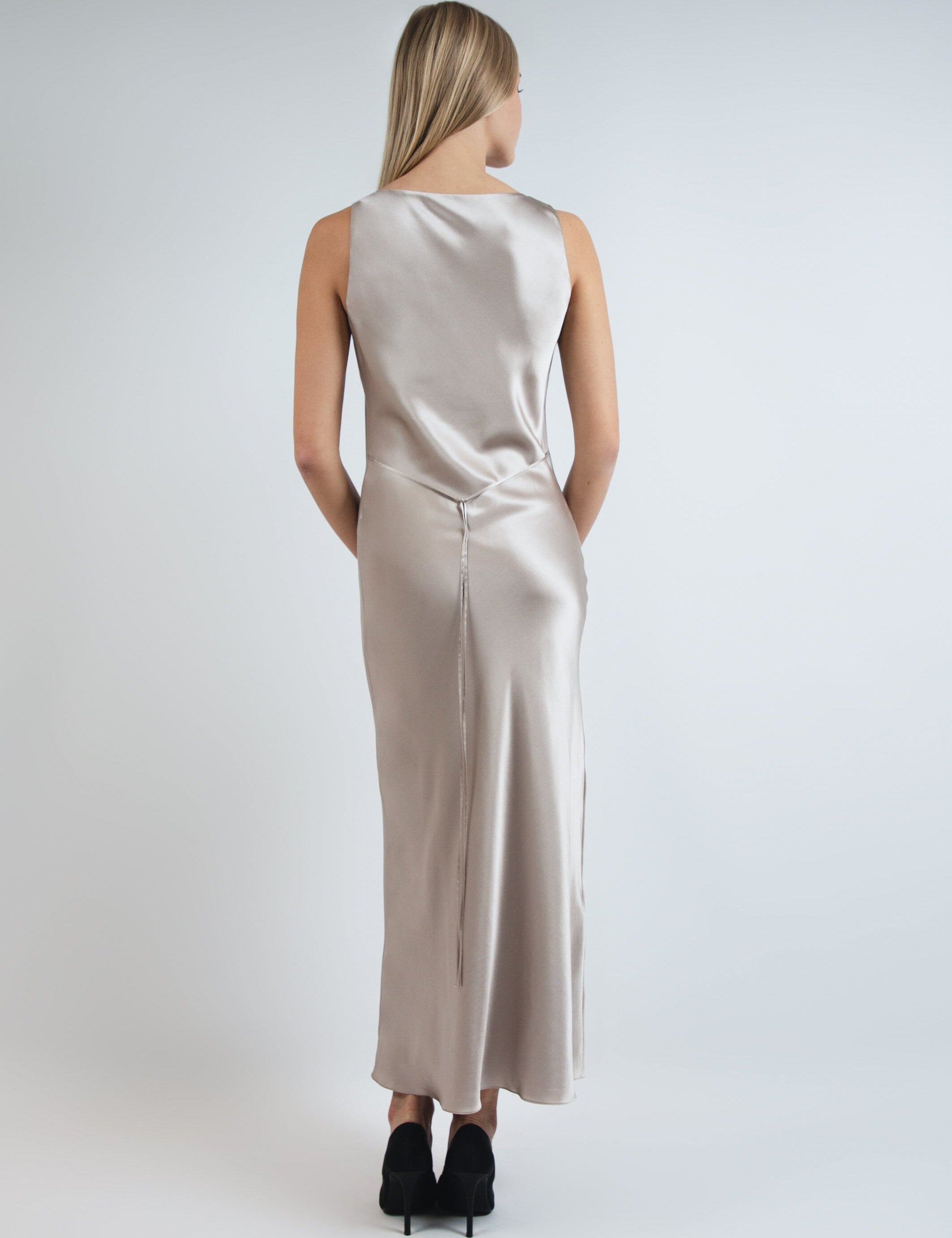 Cute Silk Double Dress Beige Product Amoralle
