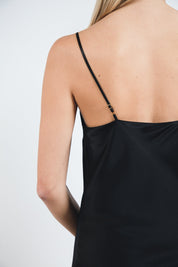 Femme Fatale Silk Mini Slip Dress Black Product Amoralle