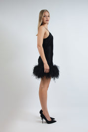 Femme Fatale Silk Mini Slip Dress Black Product Amoralle