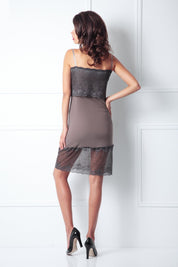 Grey Lace Slip Product Amoralle
