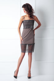 Grey Lace Slip Product Amoralle