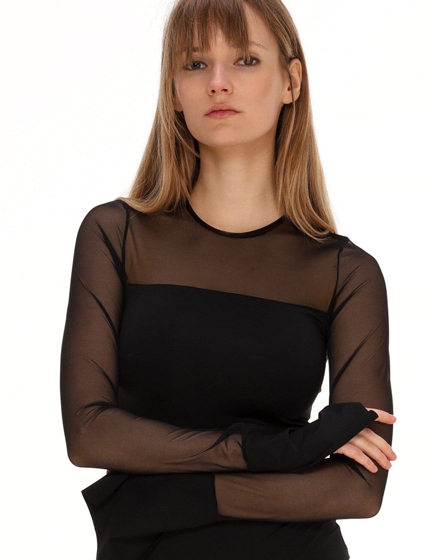 Mesh Sleeve Bodysuit Product Amoralle