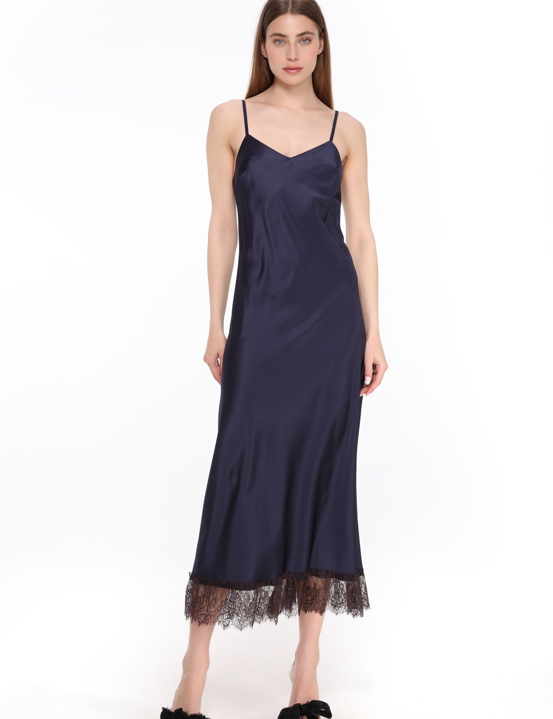 Midnight Veil Midi Slip Dress Product Amoralle