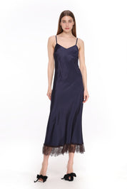 Midnight Veil Midi Slip Dress Product Amoralle