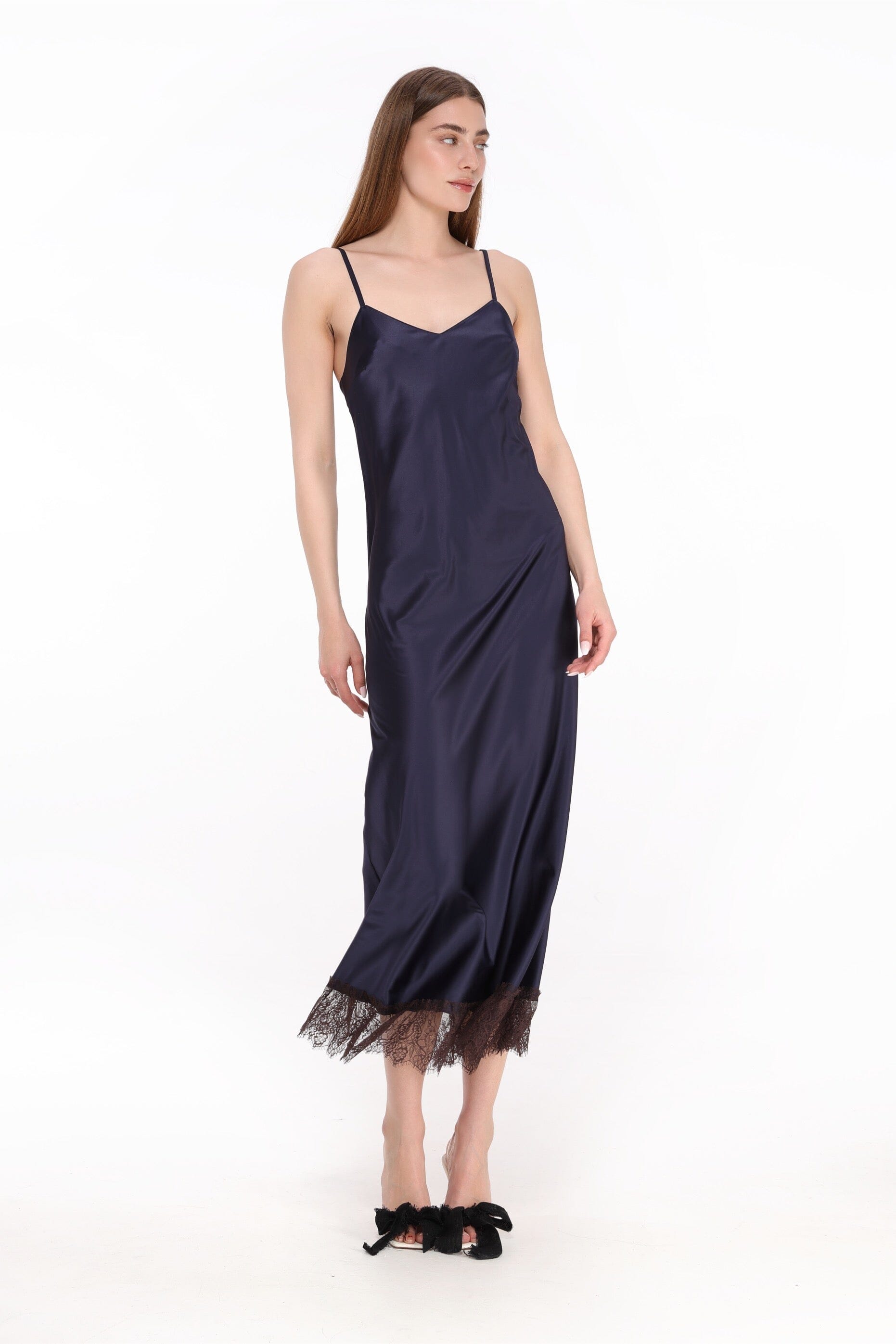 Midnight Veil Midi Slip Dress Product Amoralle