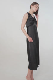 Lace-Trimmed Satin Dress