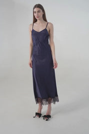 Midnight Veil Midi Slip Dress