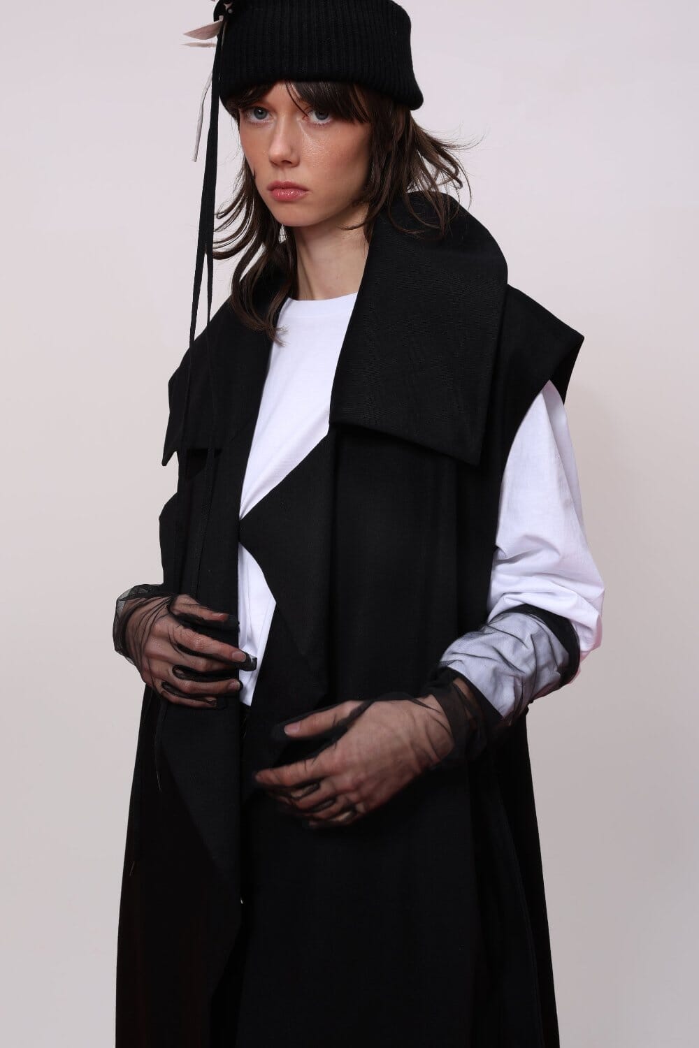 Sleeveless Belted Cotton Coat Product Amoralle