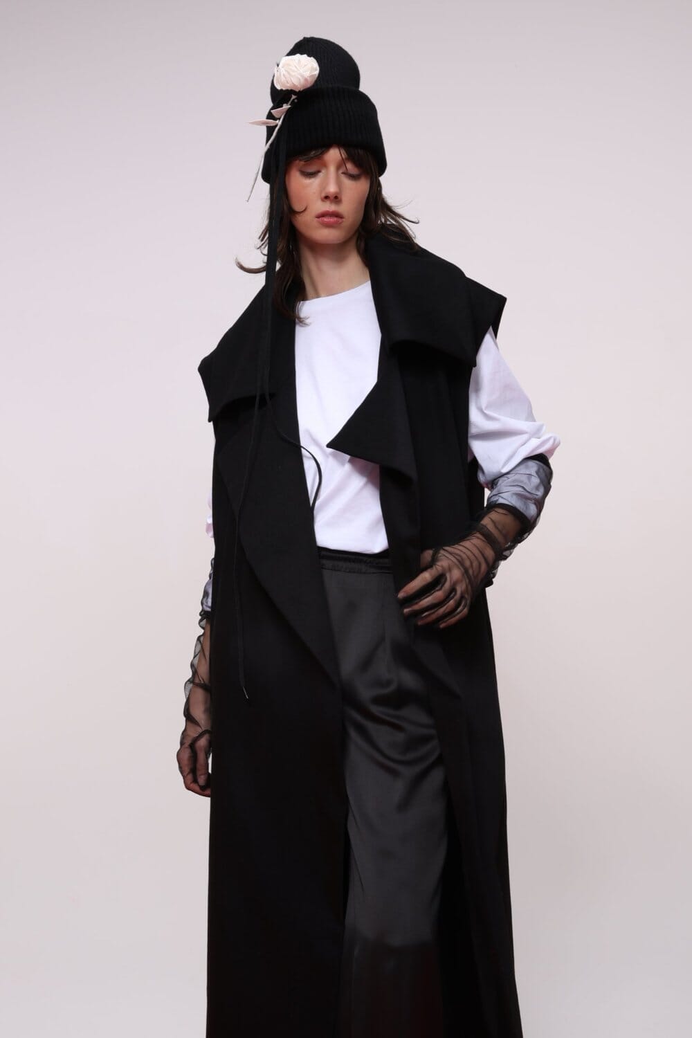Sleeveless Belted Cotton Coat Product Amoralle