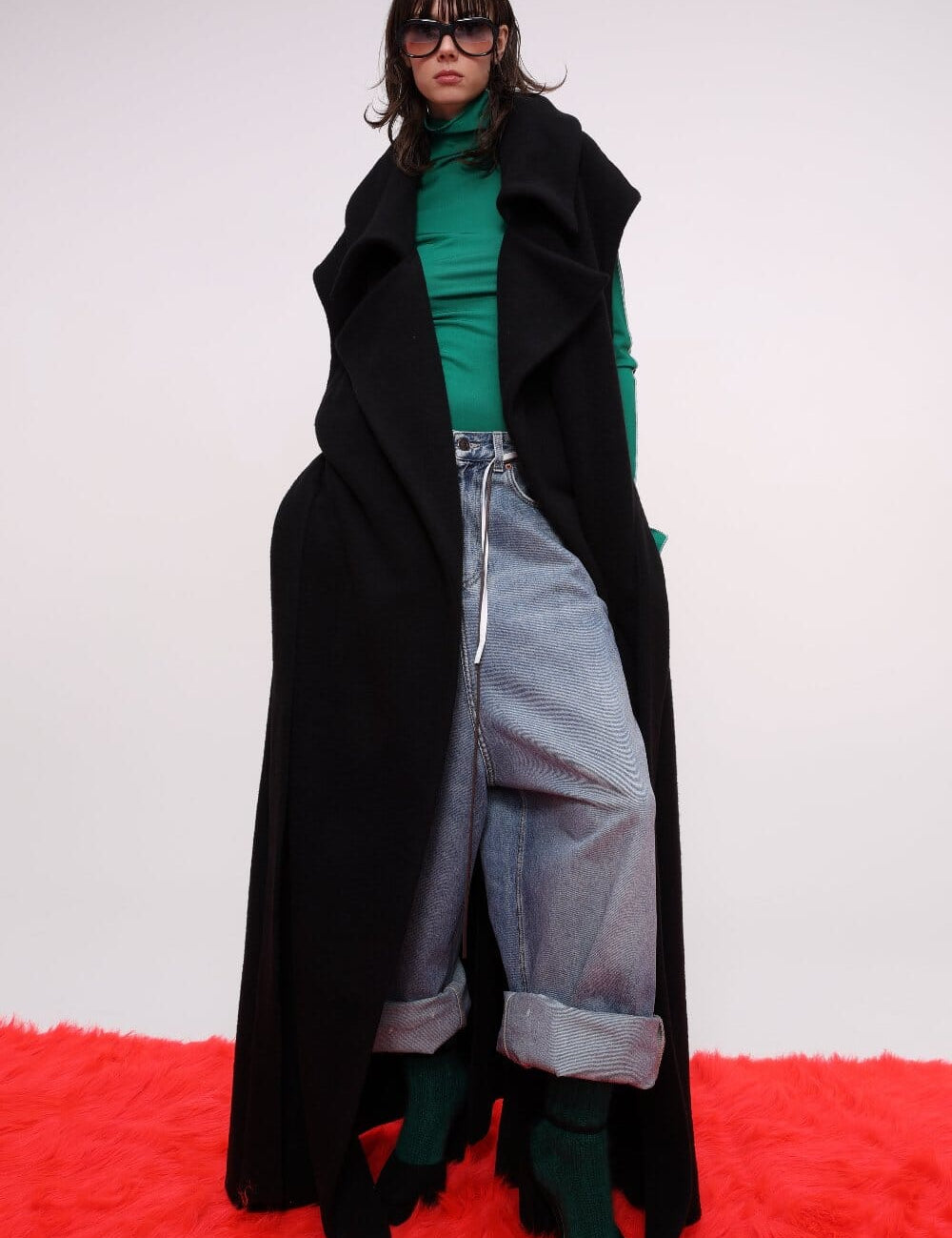 Sleeveless Belted Wool Coat Product Amoralle
