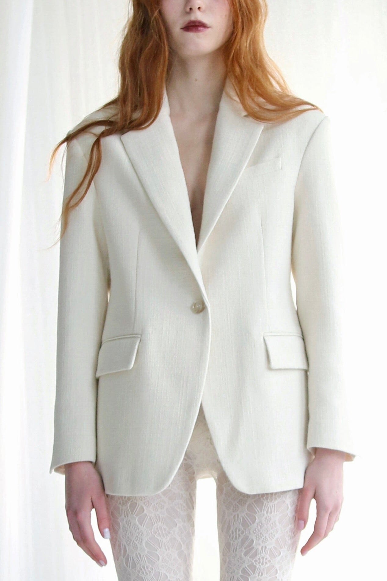  White Linen Jacket Product Amoralle