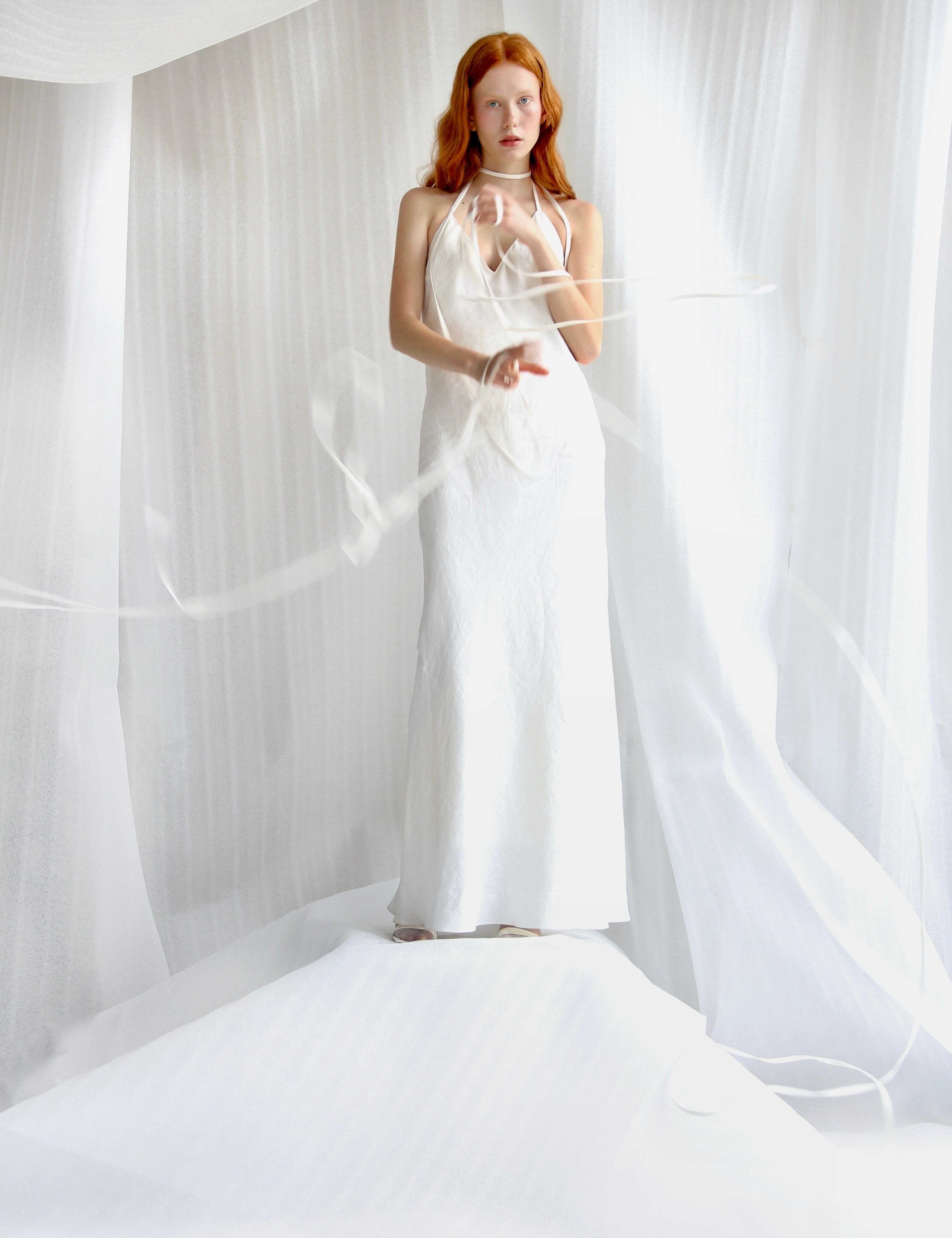 White Linen Maxi Slip Product Amoralle