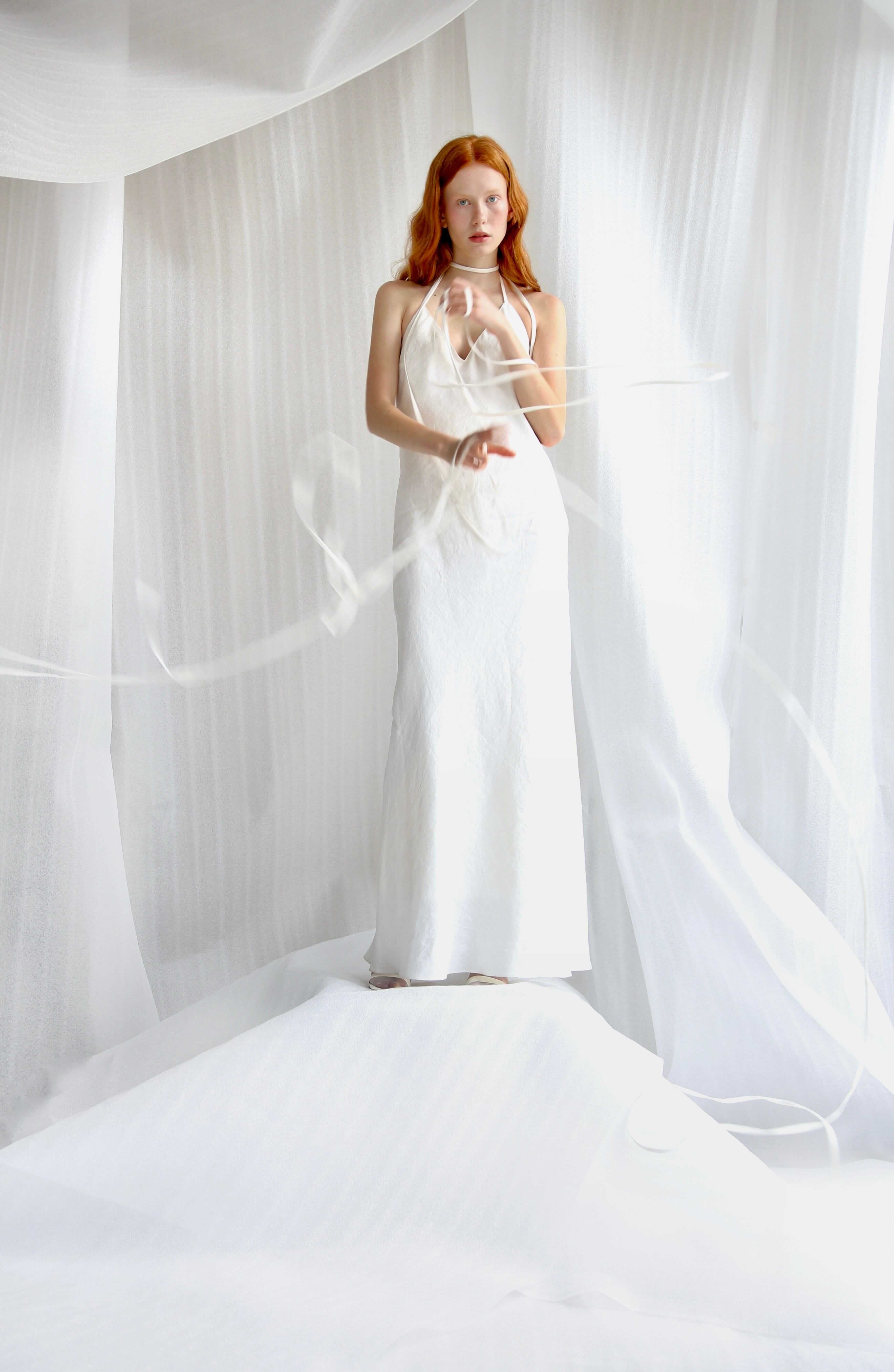 White Linen Maxi Slip Product Amoralle