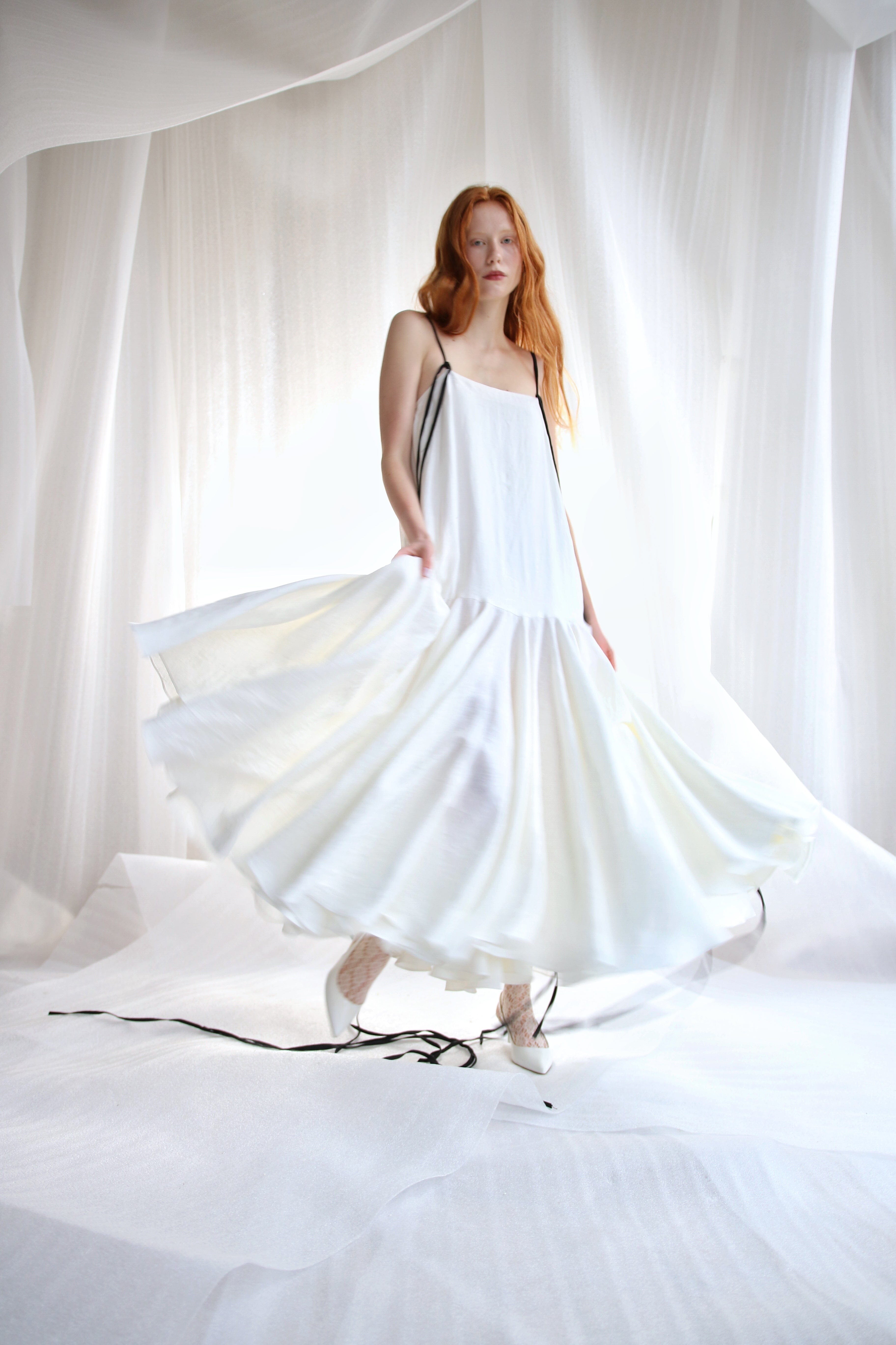  White Linen Romance Dress Product Amoralle