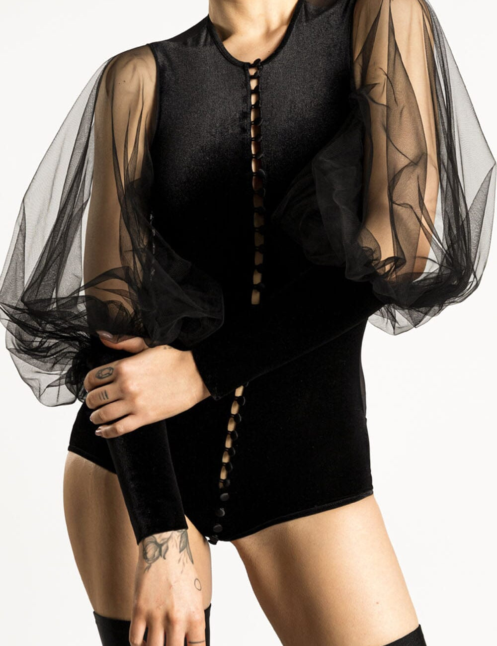 Diamond Velvet Bodysuit Black Product Amoralle