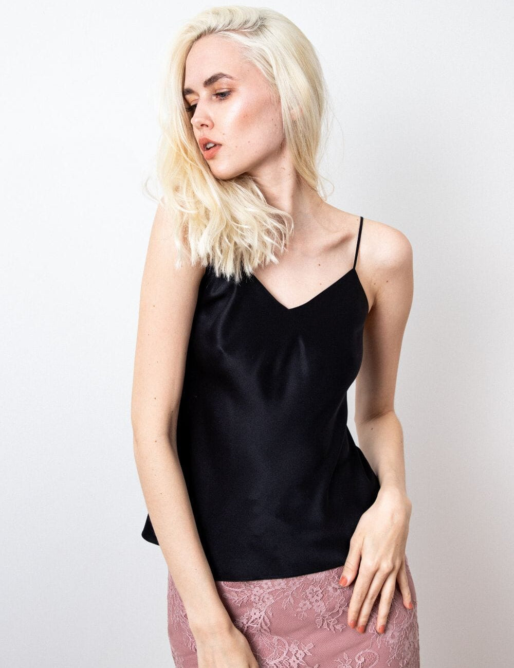 Elysian Silk Top Black Product Amoralle