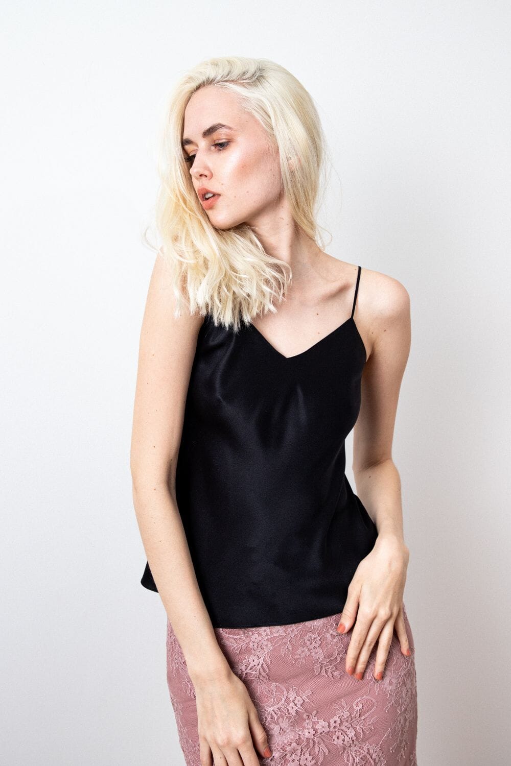 Elysian Silk Top Black Product Amoralle