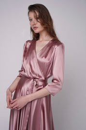 Kiss Of A Cloud Silk Midi Dress Blush Product SIA Glamoralle