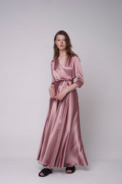 Kiss Of A Cloud Silk Midi Dress Blush Product SIA Glamoralle