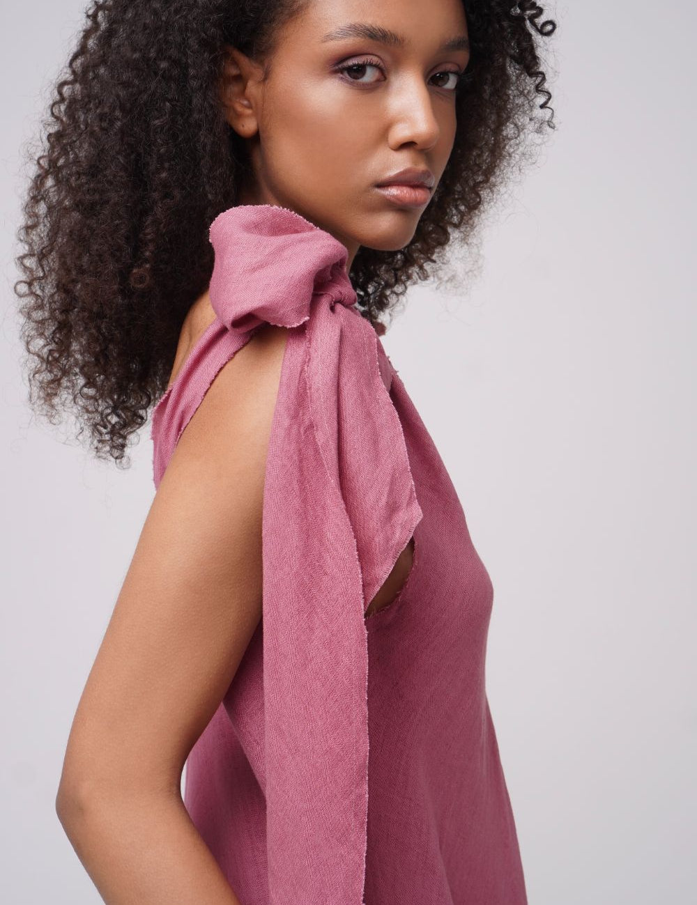 Miracle Summer Linen Dress Dark Rose Product SIA Glamoralle