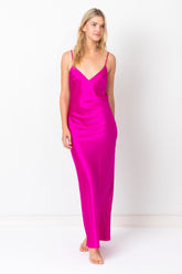 Sweet Music Silk Slip Fuchsia Product Amoralle