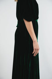  A Burning Fire Velvet Silk Robe Dark Green Product Amoralle