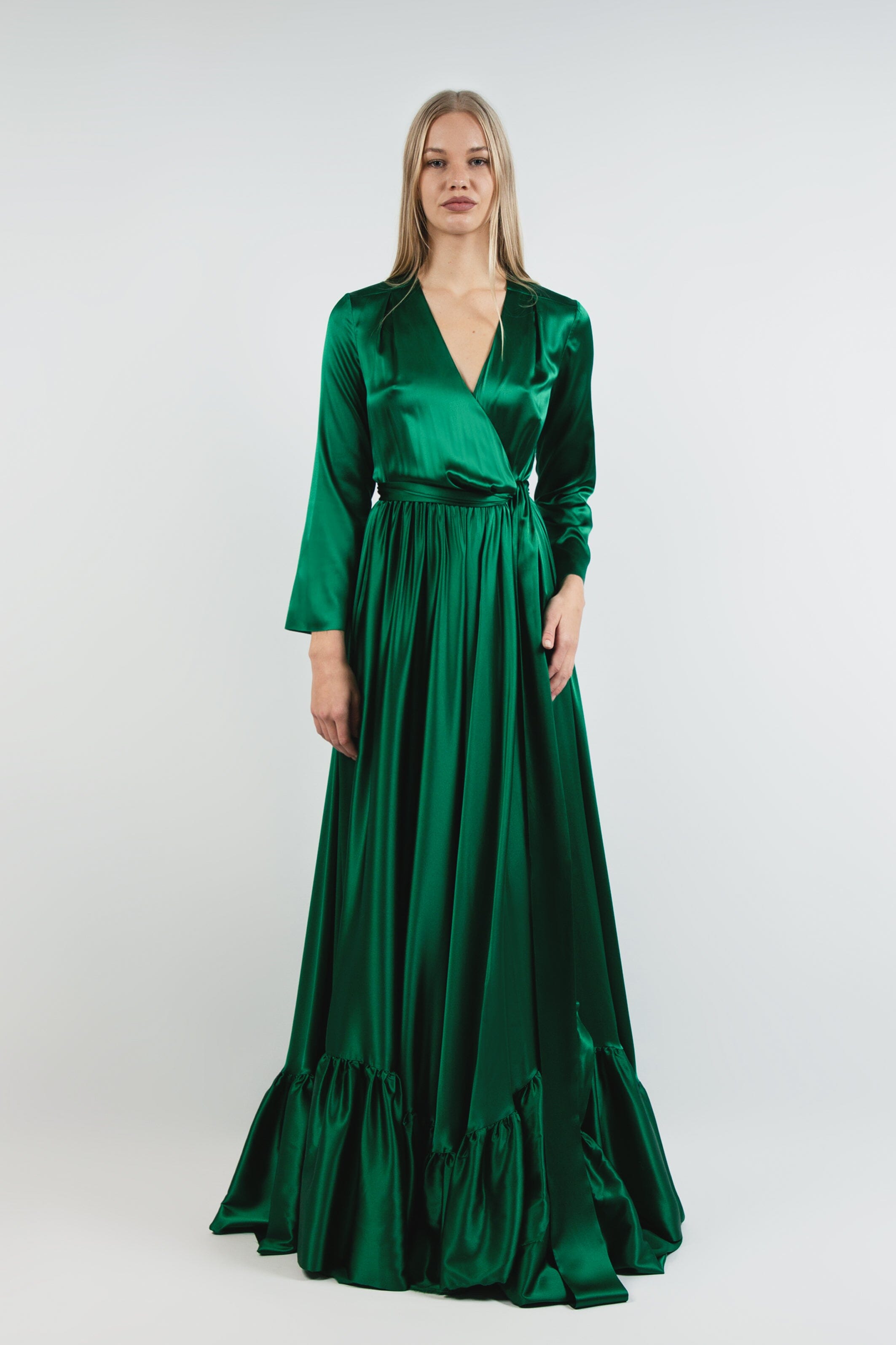 A Sudden Kiss Silk Robe Green Product Amoralle