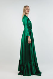  A Sudden Kiss Silk Robe Green Product Amoralle
