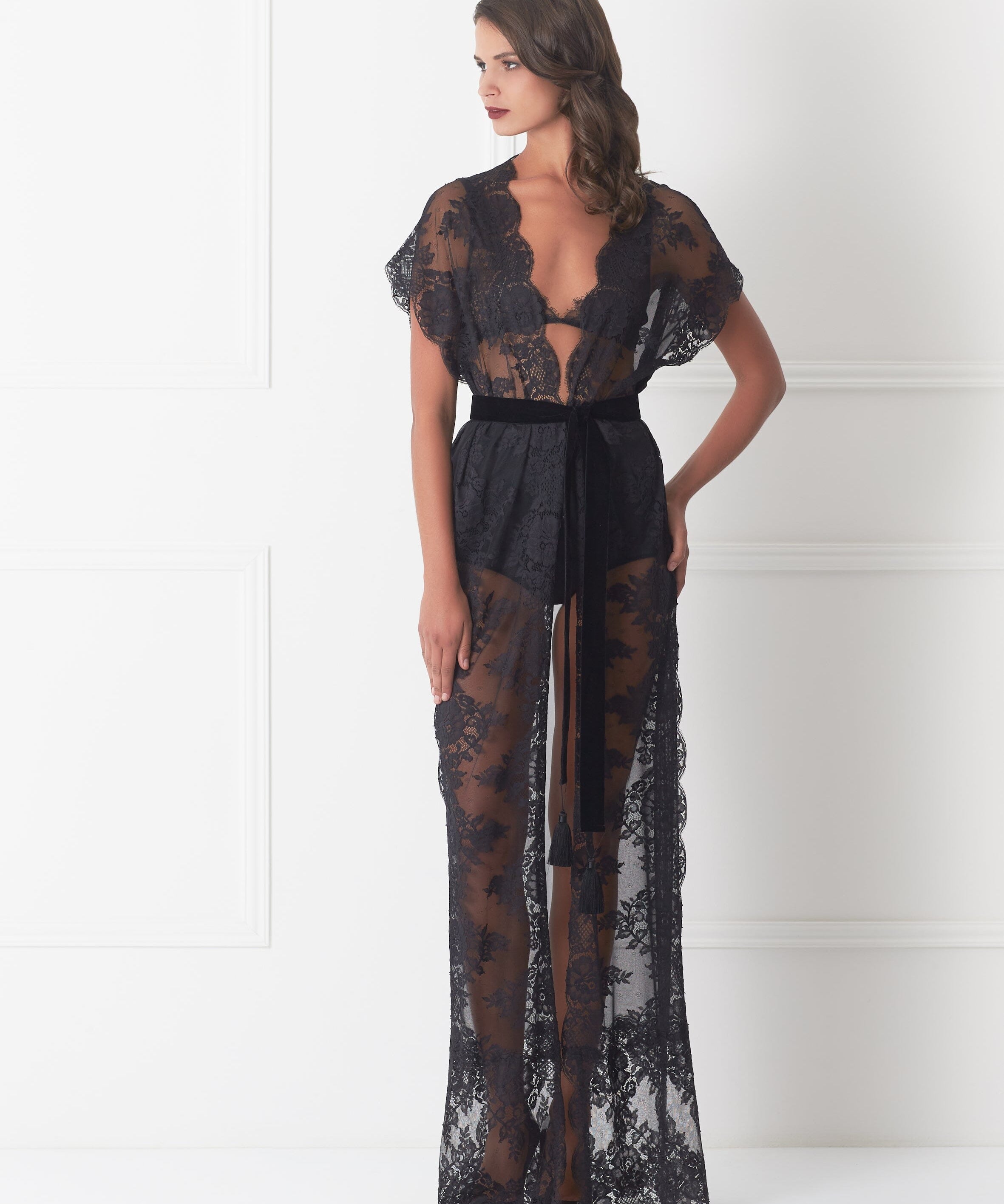 amoralle black dress Amoralle BLACK MAXI DRESS WITH DOUBLE RUFFLE