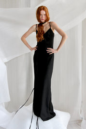  Black Linen Maxi Slip Product Amoralle