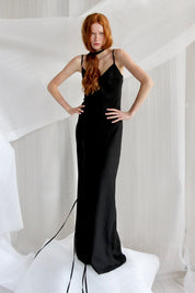  Black Linen Maxi Slip Product Amoralle