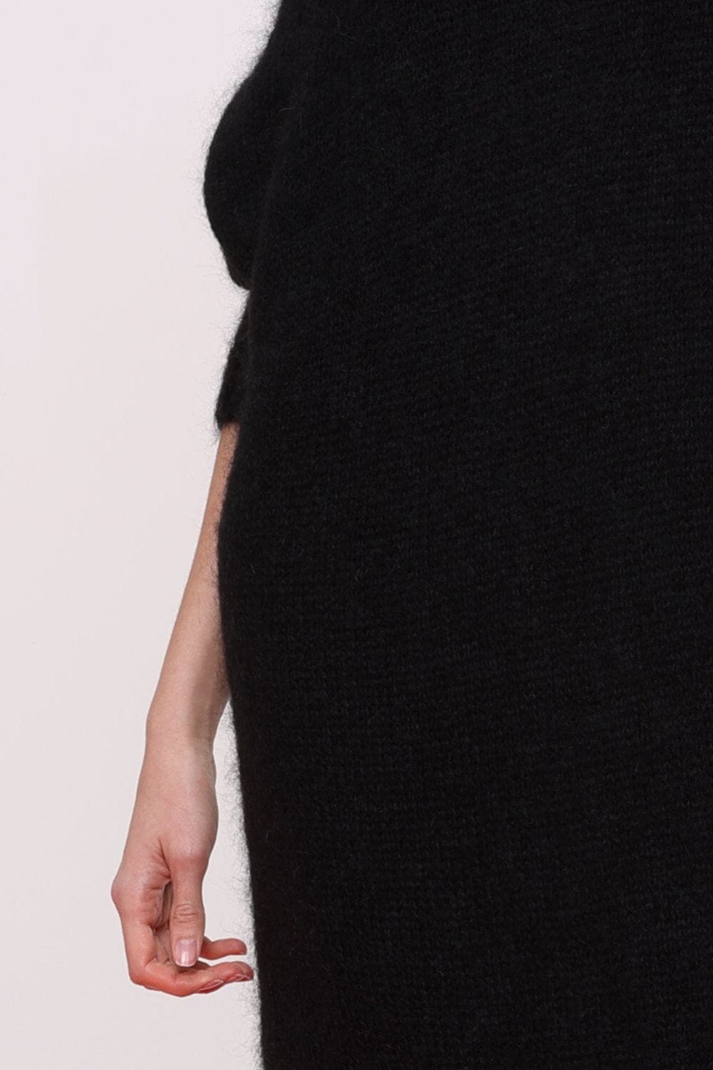  Black Mohair Knit Turtleneck Maxi Dress Product Amoralle