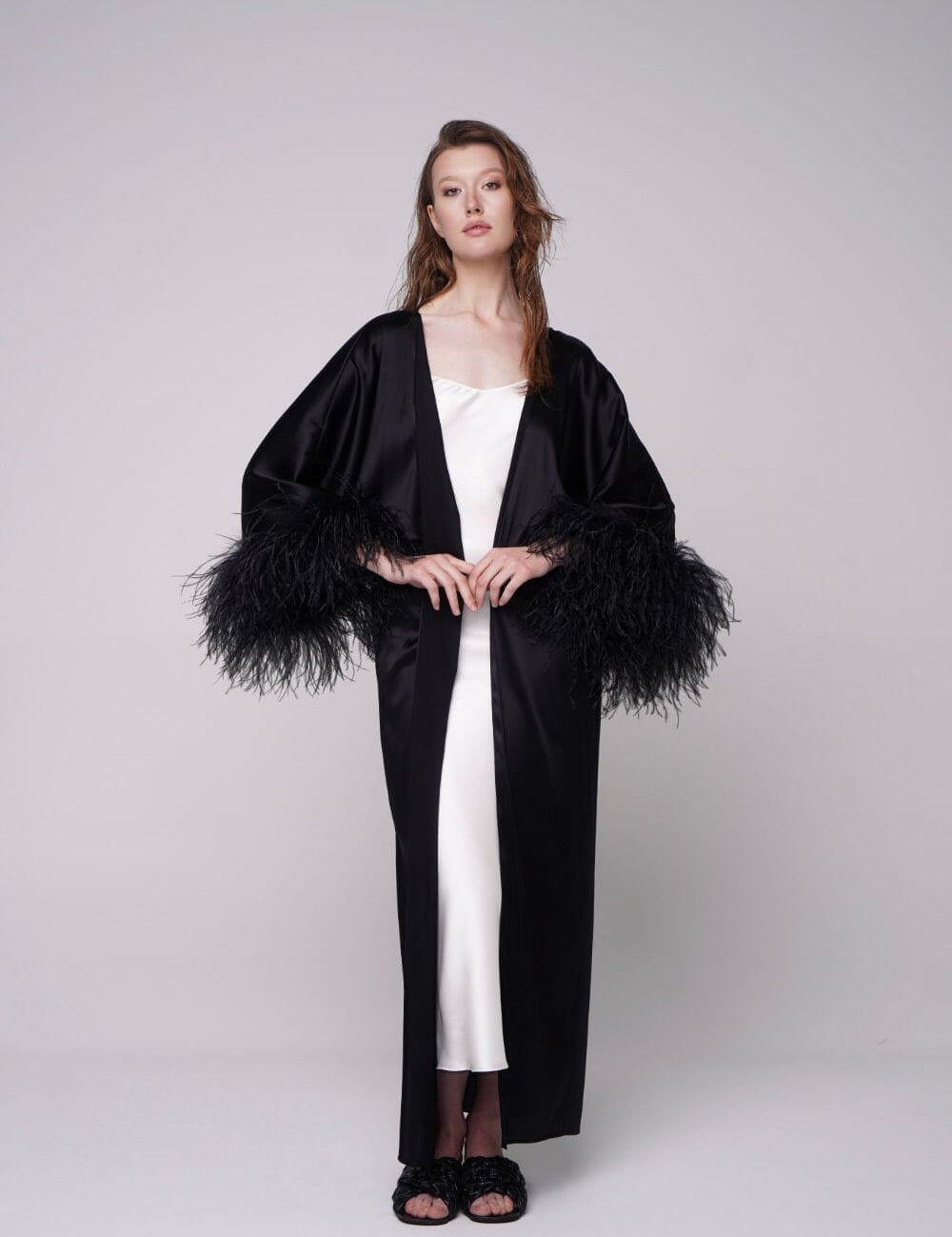  Black Silk Thalassic Robe Amoralle
