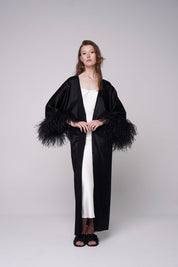  Black Silk Thalassic Robe Amoralle