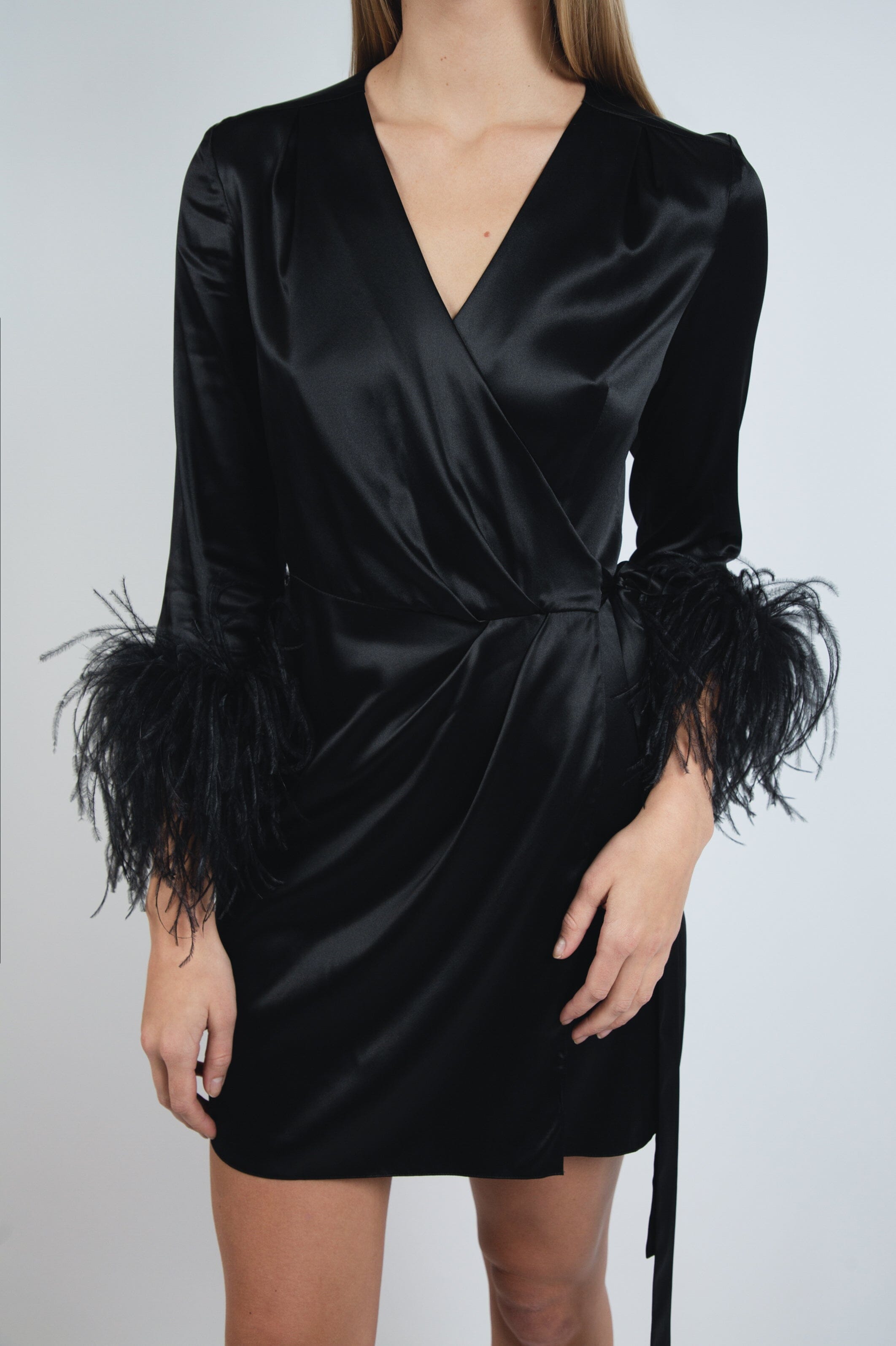  Black Stargazing Silk Kimono Robe Amoralle