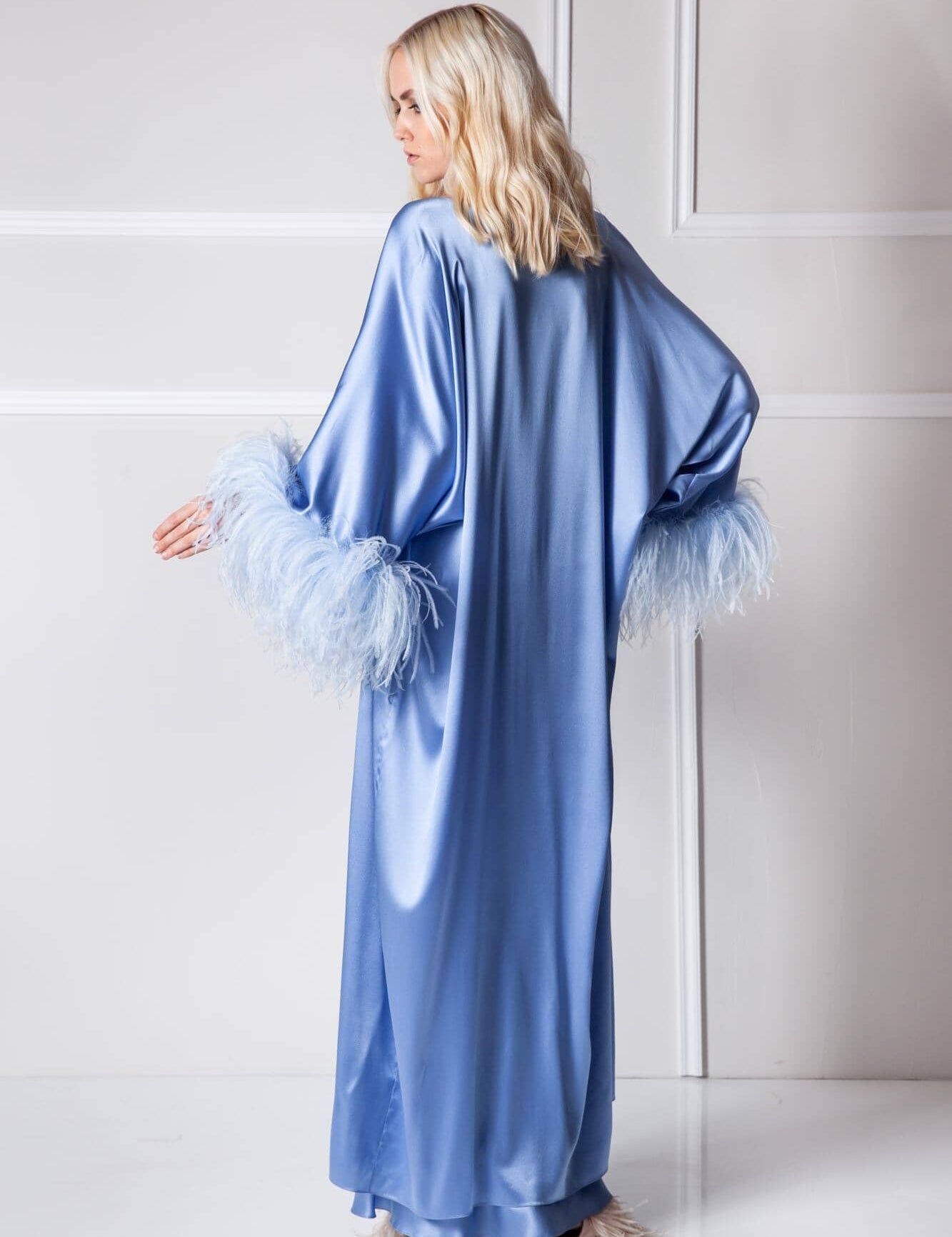  Blue Silk Thalassic Robe Amoralle