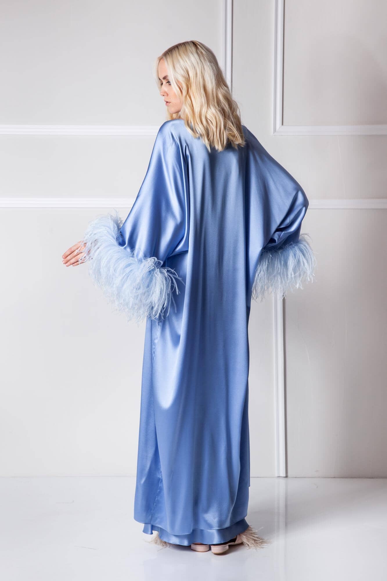  Blue Silk Thalassic Robe Amoralle