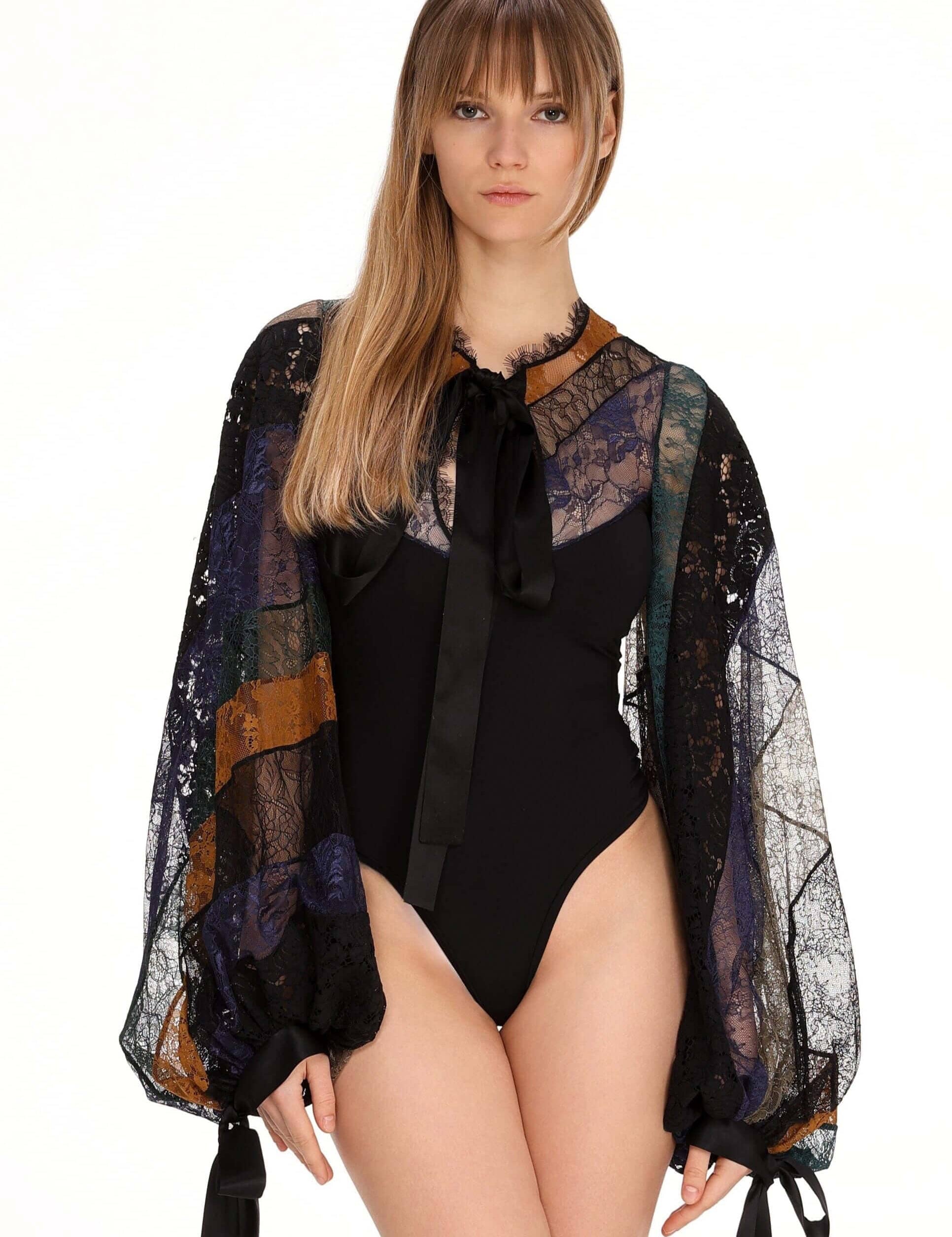 Bodysuit with Balloon Sleeves Product Amoralle