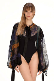  Bodysuit with Balloon Sleeves Product Amoralle
