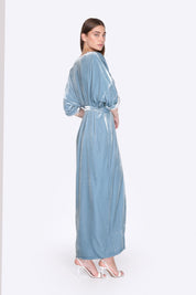  Celestial Silk Velvet Powder Blue Robe Product Amoralle