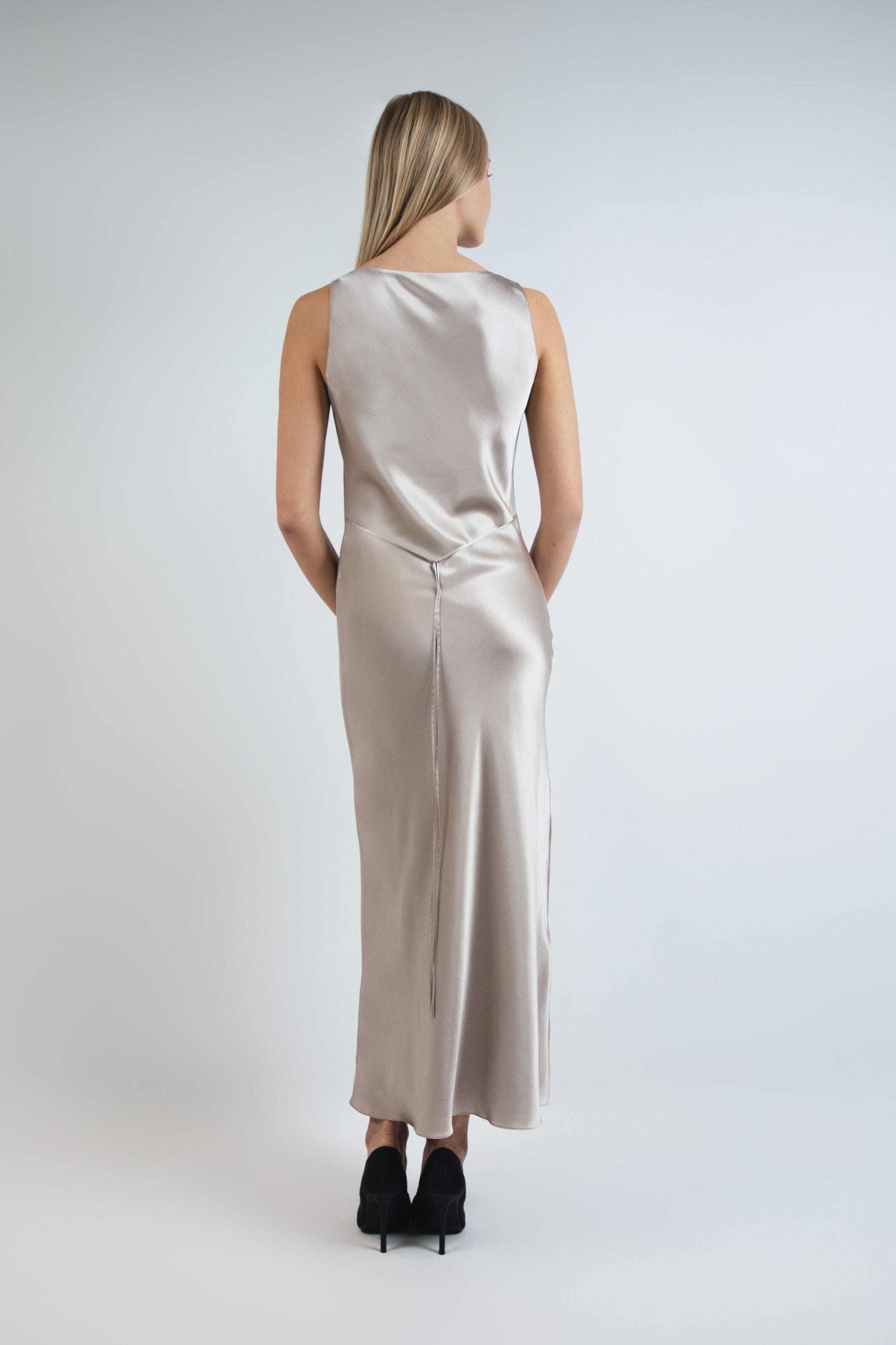  Cute Silk Double Dress Beige Product Amoralle