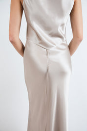  Cute Silk Double Dress Beige Product Amoralle