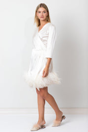  Feathered Kiss Robe Ivory Amoralle