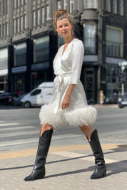  Feathered Kiss Robe Ivory Amoralle