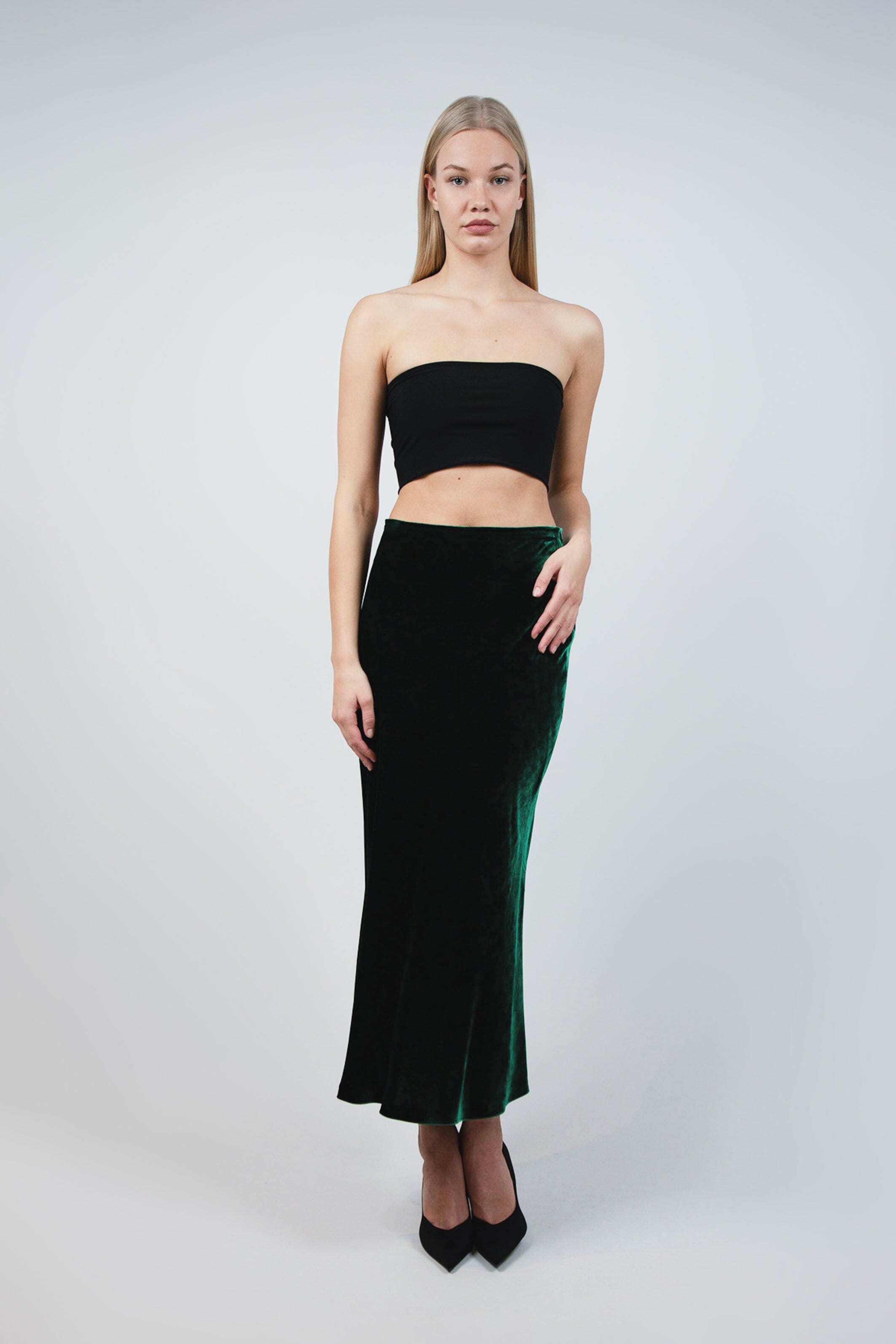  Feels Like Love Skirt Dark Green Product Amoralle