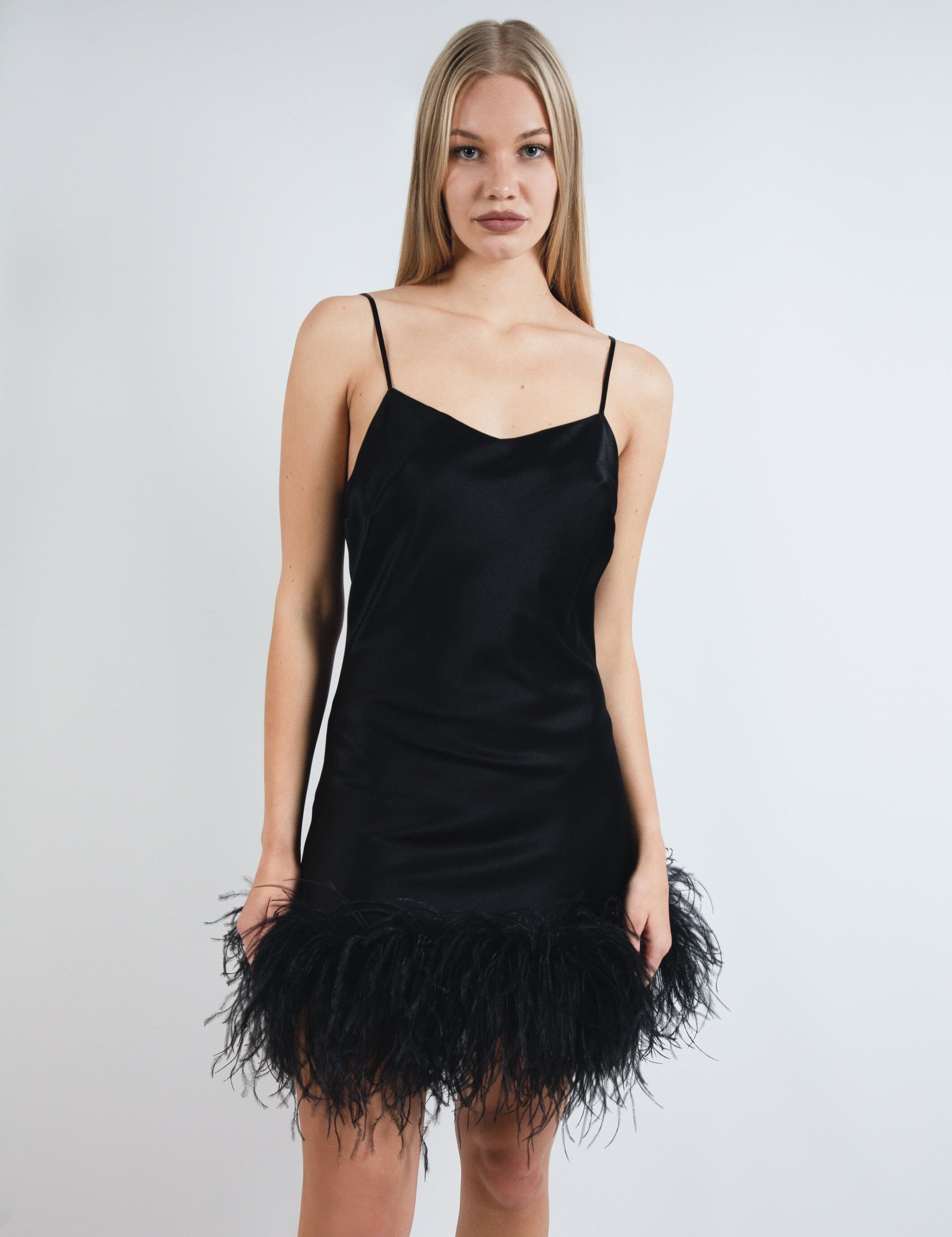  Femme Fatale Silk Mini Slip Dress Black Product Amoralle