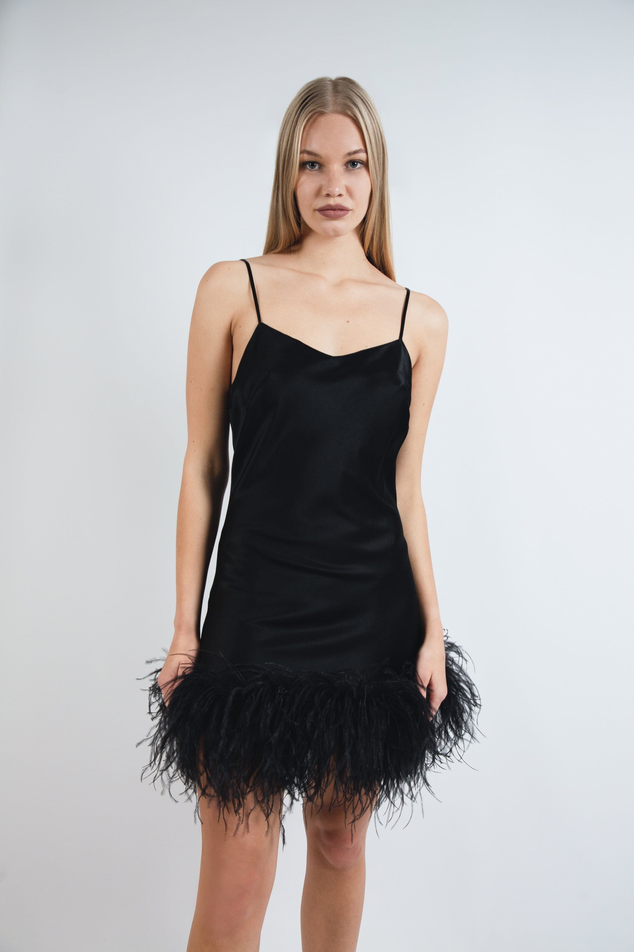  Femme Fatale Silk Mini Slip Dress Black Product Amoralle